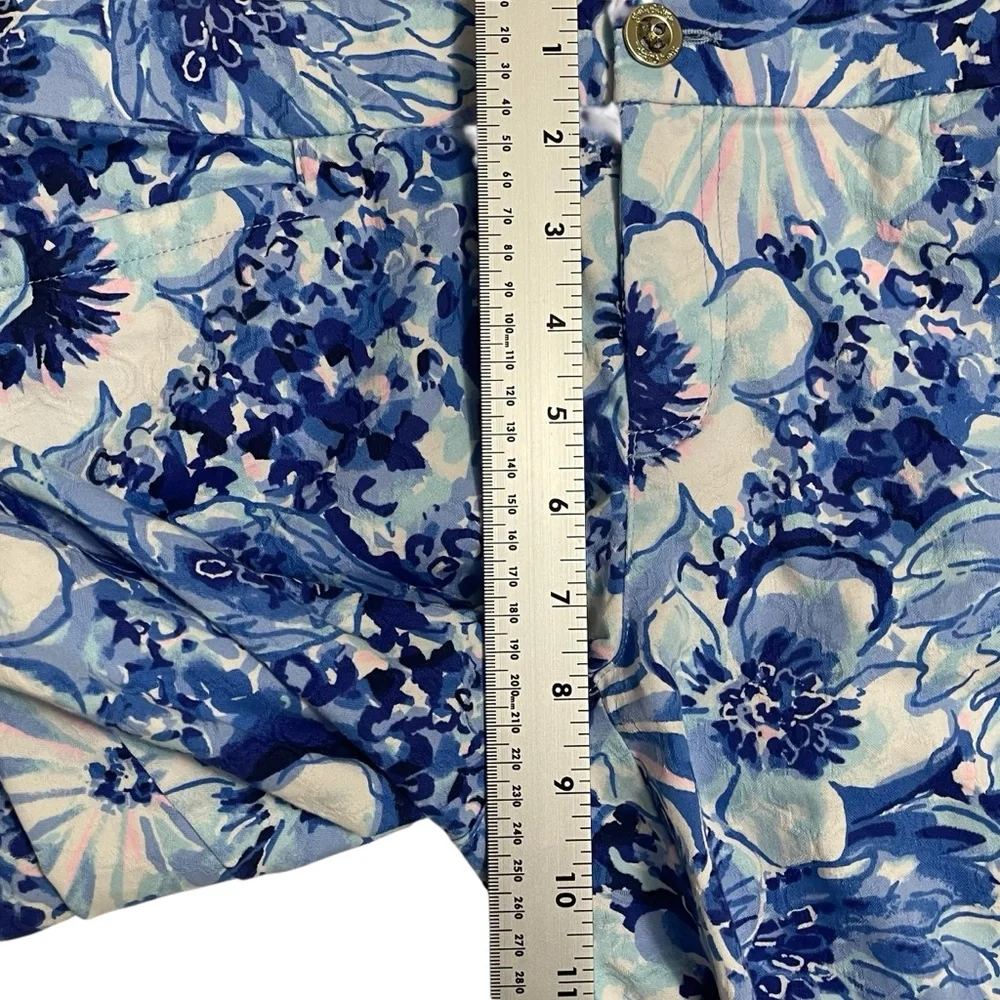 Lilly Pulitzer Blue and White Floral Straight Leg Pants - Picture 5 of 11